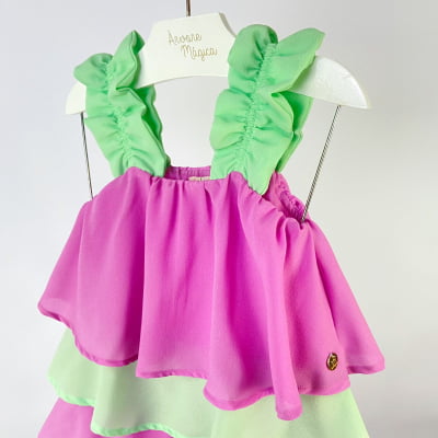 Vestido Infantil Málagah Três Marias Babados