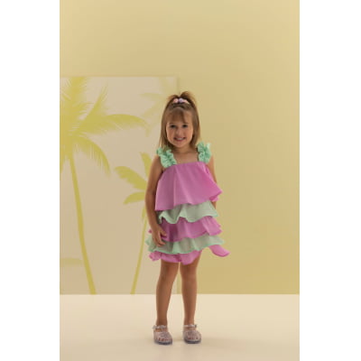 Vestido Infantil Málagah Três Marias Babados