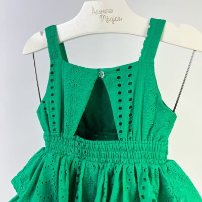 Vestido Infantil Málagah Verde Babados