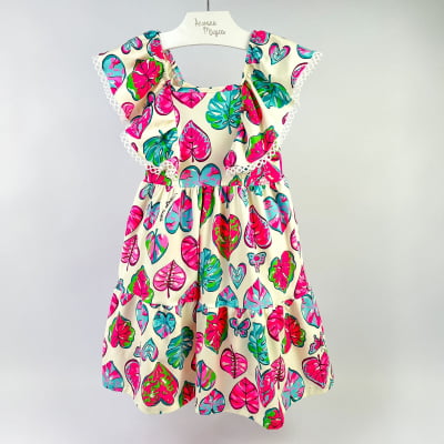 Vestido Infantil Momi Folhagens