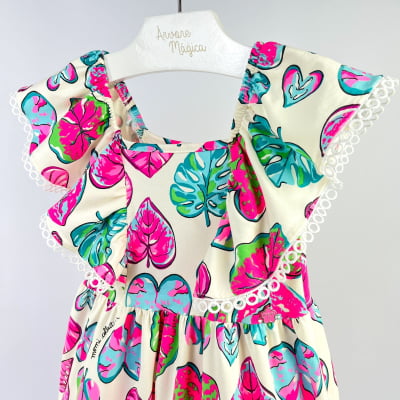 Vestido Infantil Momi Folhagens