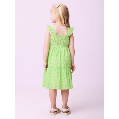 Vestido Infantil Momi Laise Verde  Laço