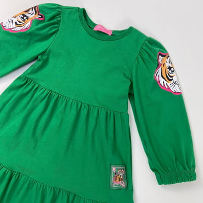 Vestido Infantil Momi Verde Tigre