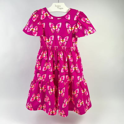 Vestido Infantil Momi Violet Butterflies 