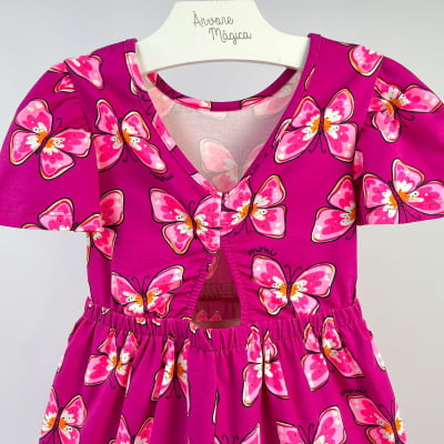 Vestido Infantil Momi Violet Butterflies 