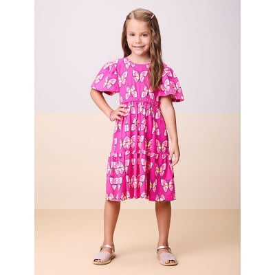 Vestido Infantil Momi Violet Butterflies 