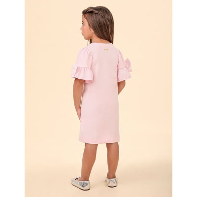 Vestido Infantil Rosa Strass Animê