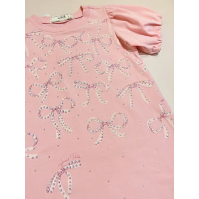 Vestido Infantil Rosa Tee Dress Animê