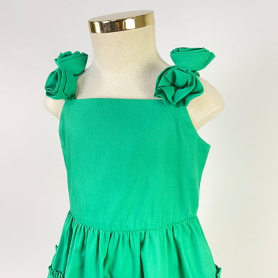 Vestido Infantil Um Mais Um Verde Esthefany