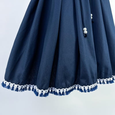 Vestido de Festa Bebê Um Mais Um Azul Marinho