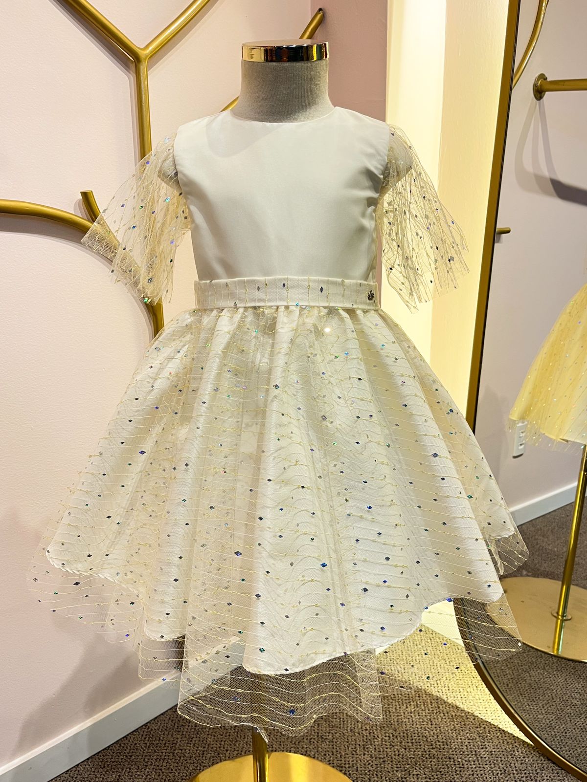 Vestido de Festa Infantil Amarelo Candy Brilhos Málagah