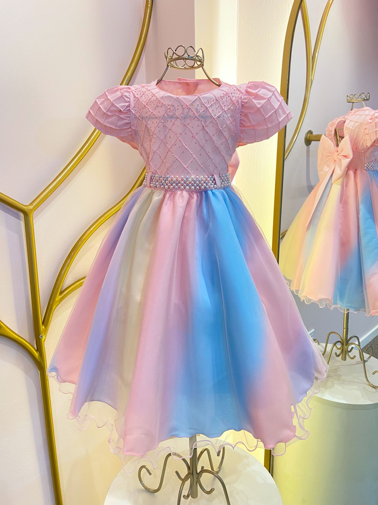 Vestido de Festa Infantil Degradê Candy Colors Árvore Mágica
