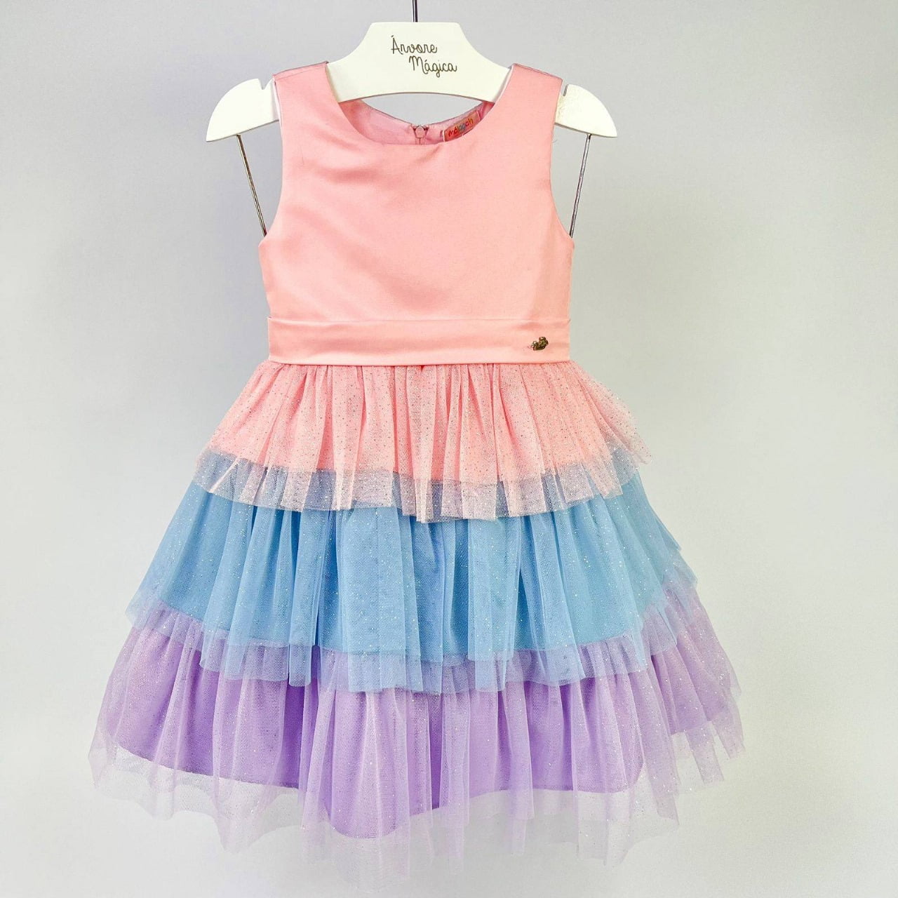 Vestido de Festa Infantil Málagah Colors Tule Glitter 