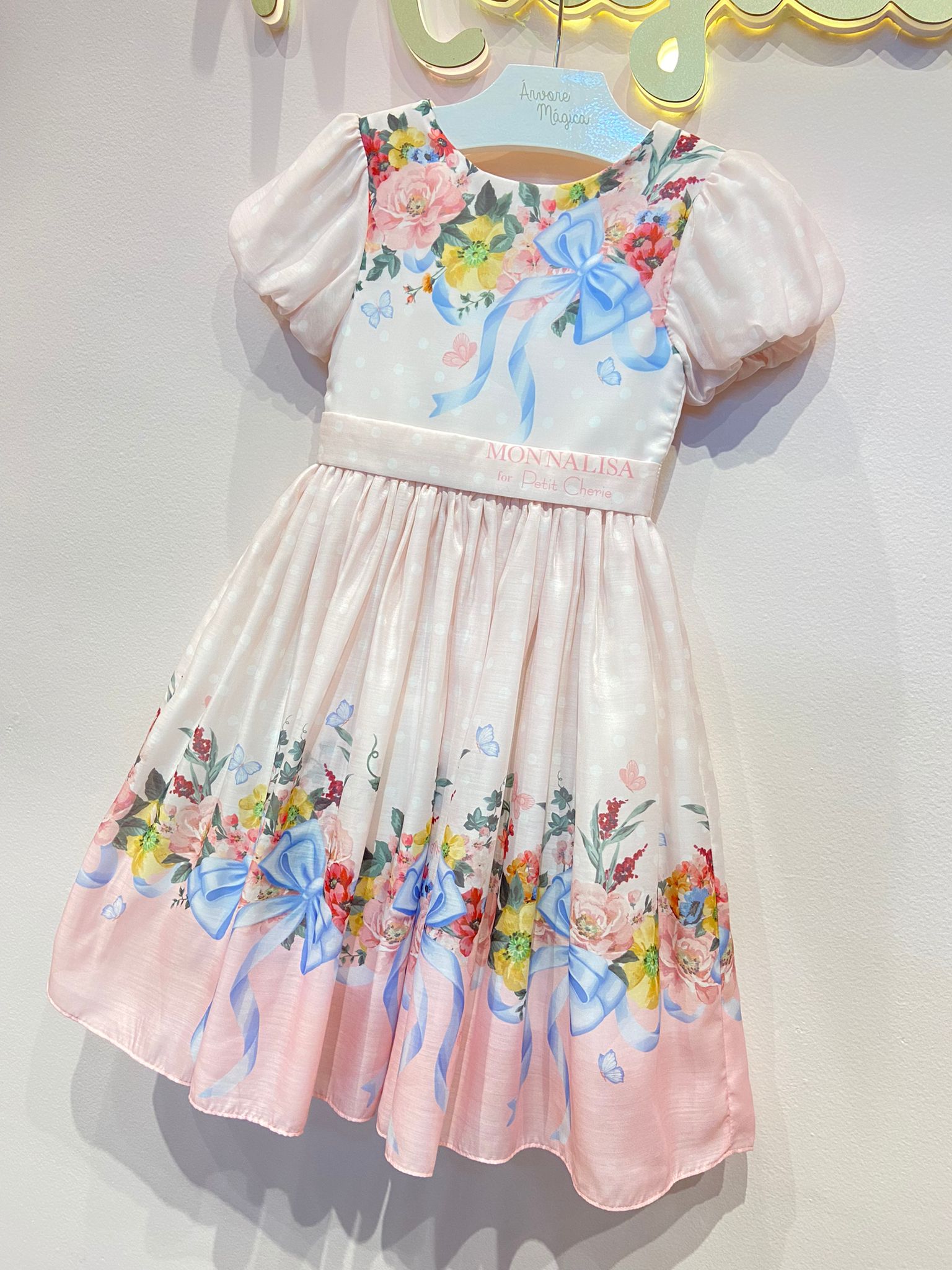 Vestido de Festa Infantil Monnalisa Floral For Petit Cherie