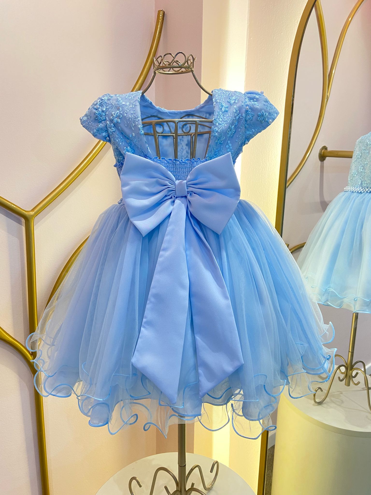 Princesa Vestido De Formatura Infantil Azul Vestido Festa Infantil