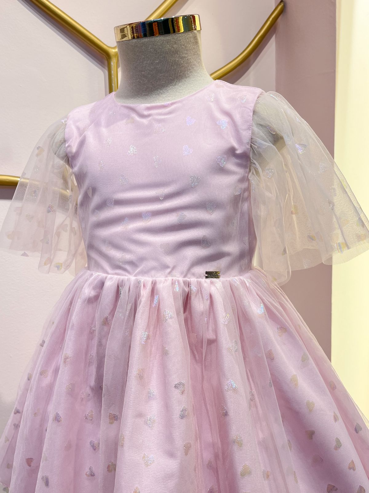 Vestido De Festa Infantil Amarelo Tule Poás Bambollina Especiais Da