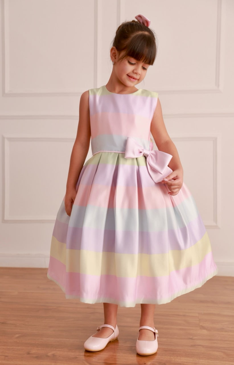 Vestido de Festa Infantil Listras Candy Classic