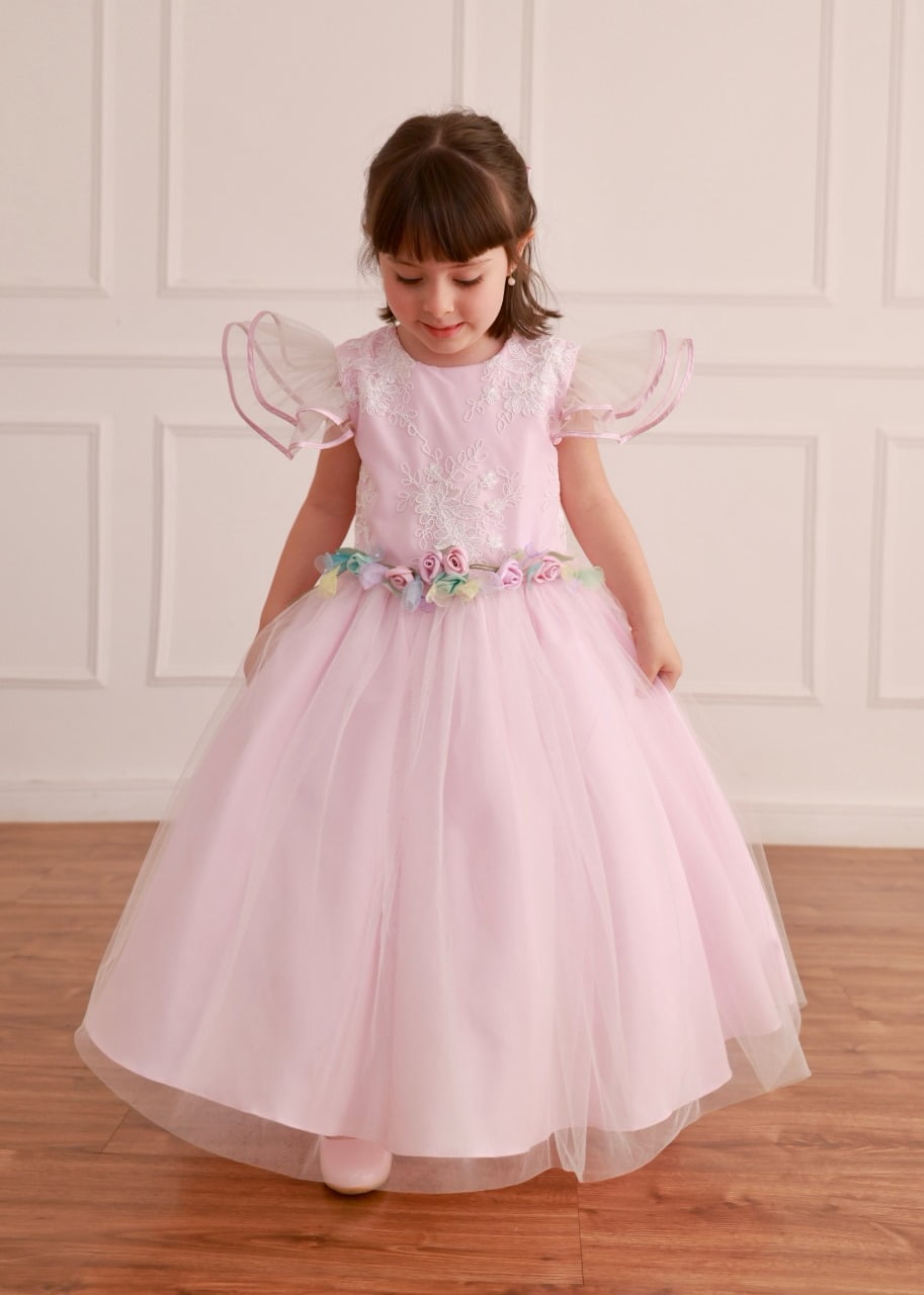 Vestido de Festa Infantil Luxo Rosa Clássico