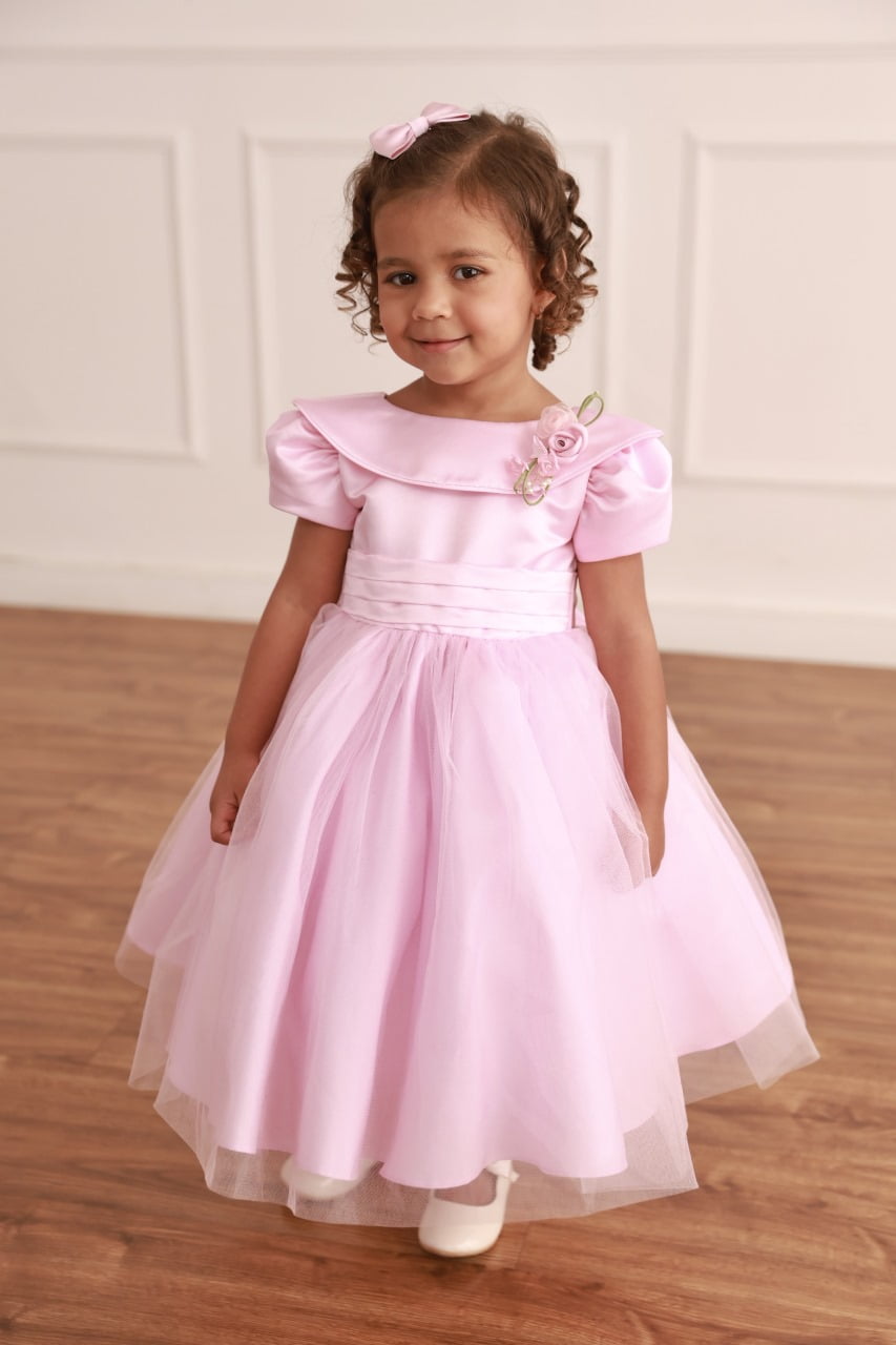 Vestido de Festa Infantil Luxo Rosa Elegance