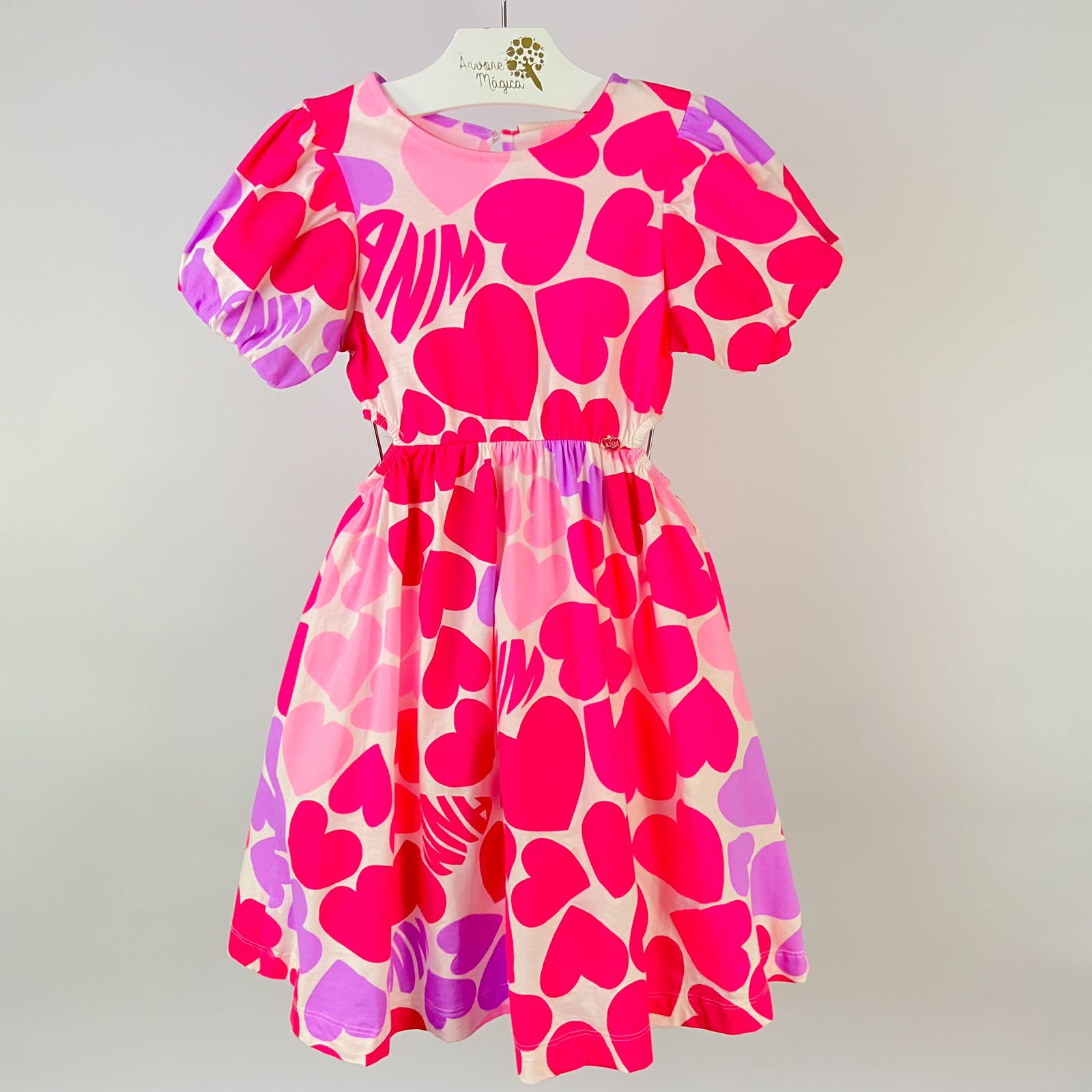 Vestido Infantil Animê Corações