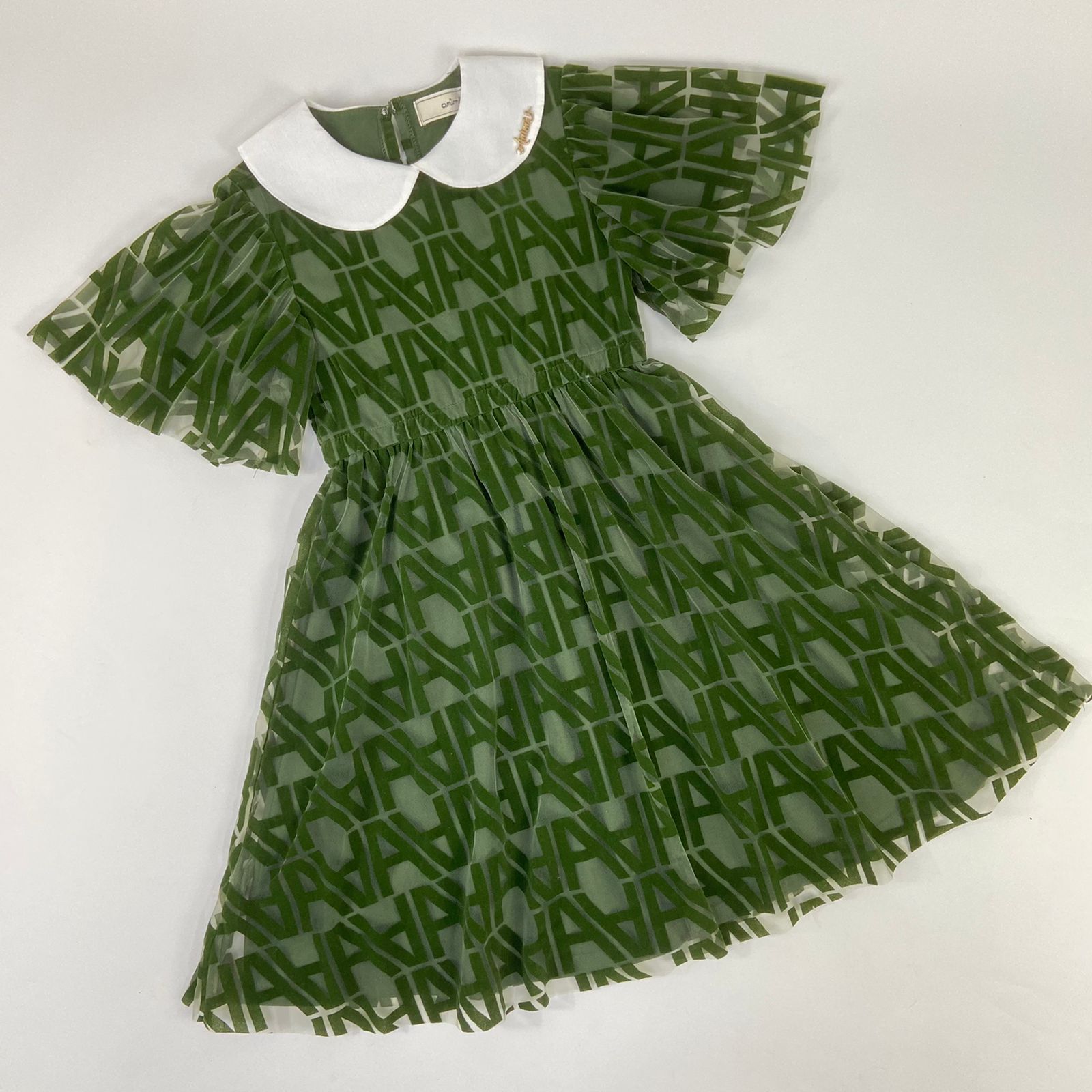 Vestido Infantil Animê Verde Tule Golinha 