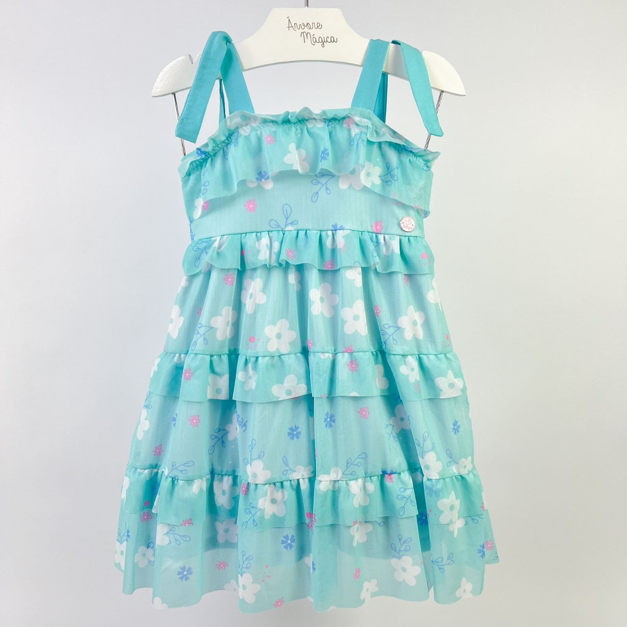  Vestido Infantil Málagah Azul Flores