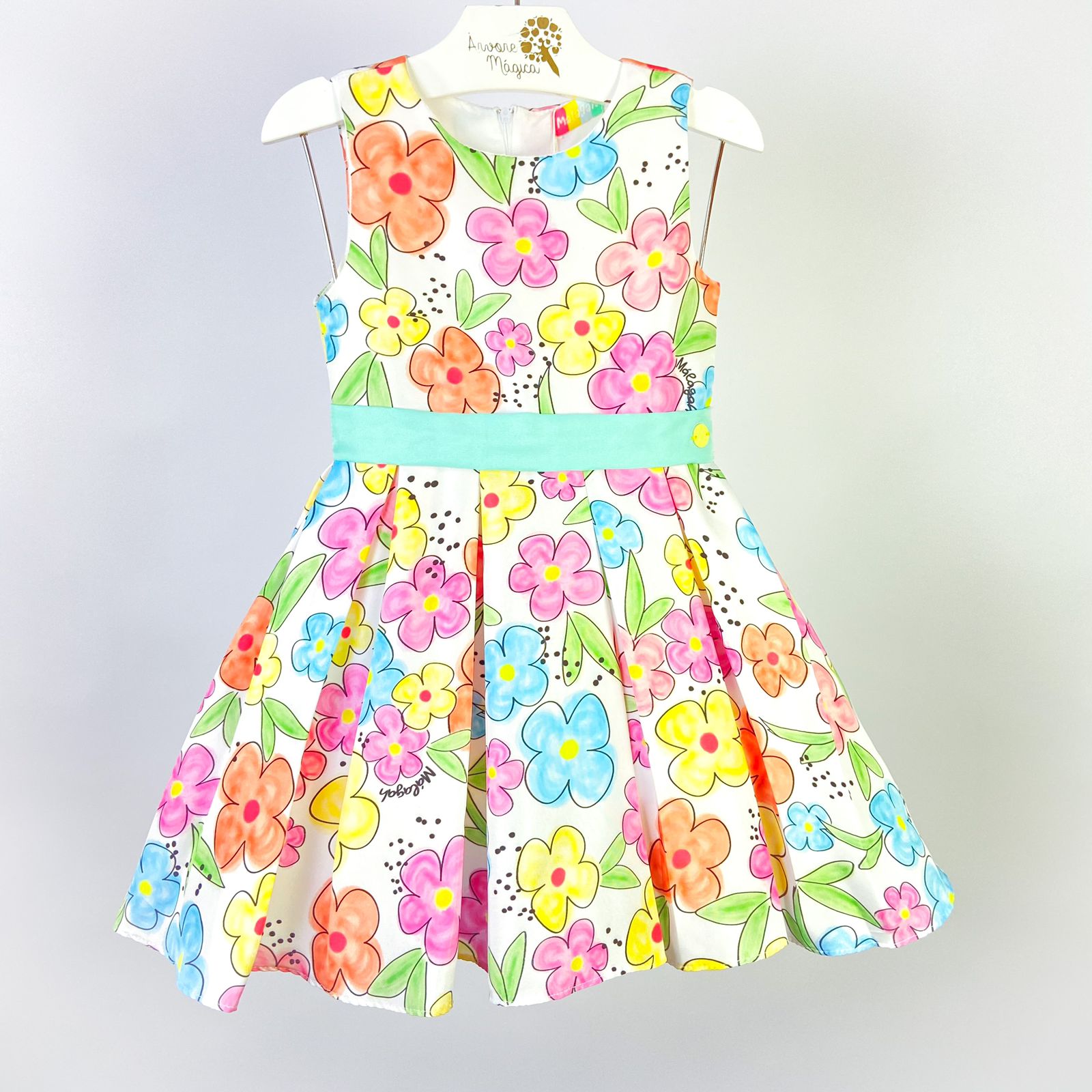 Vestido Infantil Málagah Flores de Verão