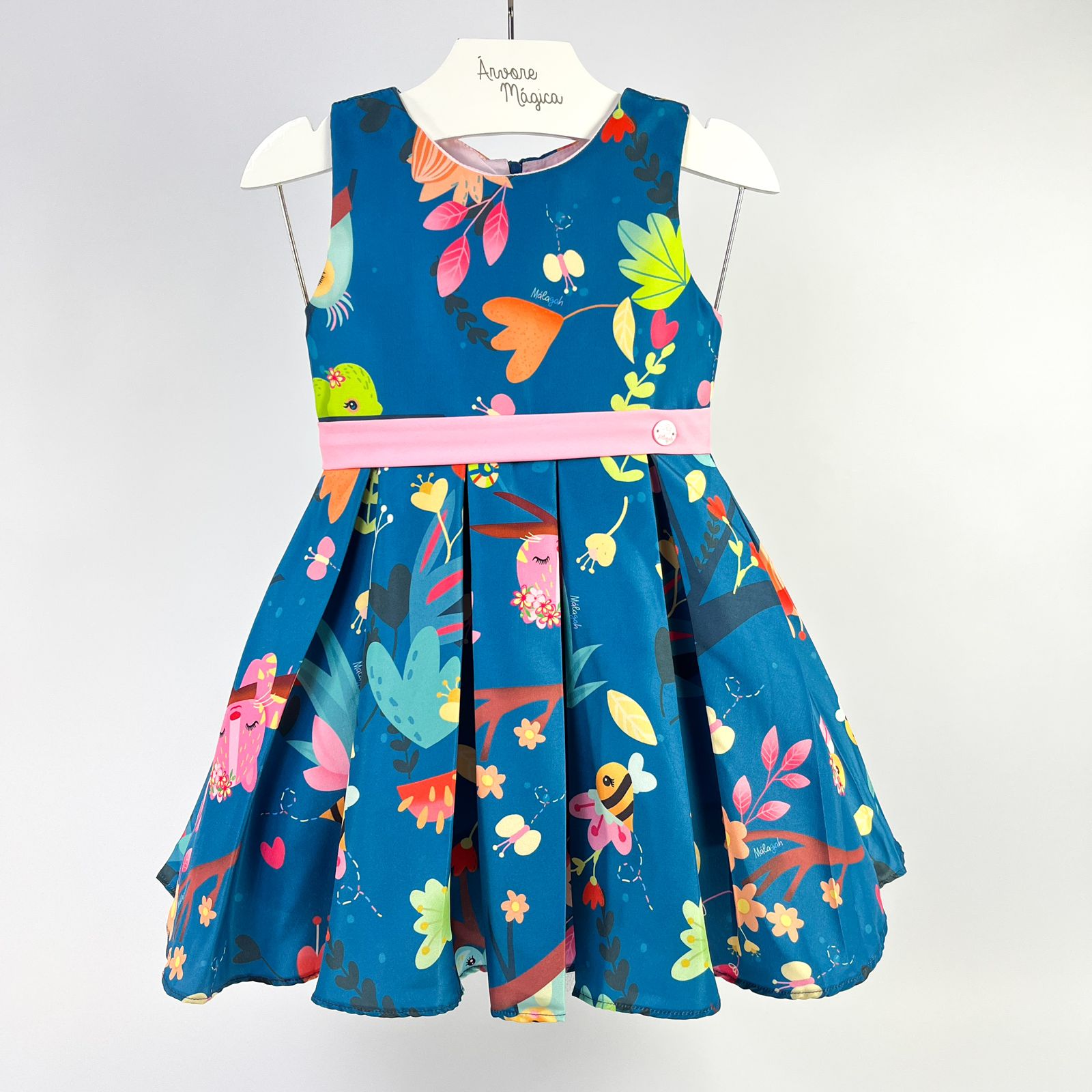 Vestido Infantil Málagah Floresta Encantada