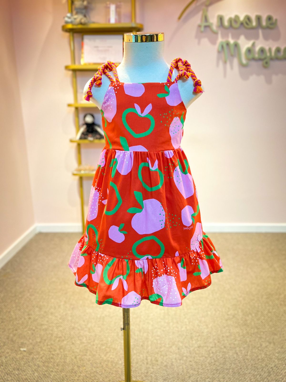 Vestido Infantil Málagah Love Maçãzinhas 