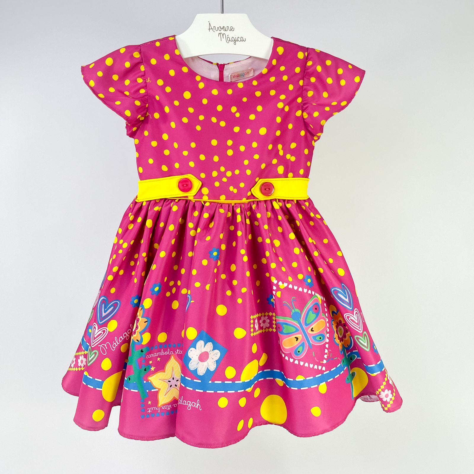 Vestido Infantil Málagah Rosa Poás 