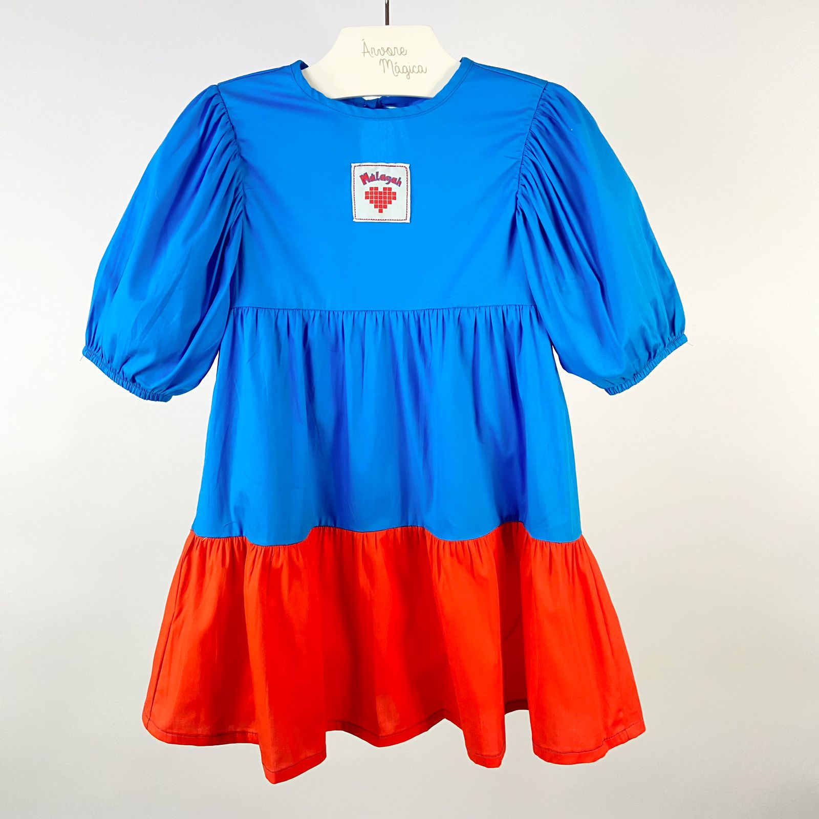 Vestido Infantil Málagah Três Marias Azul & Vermelho