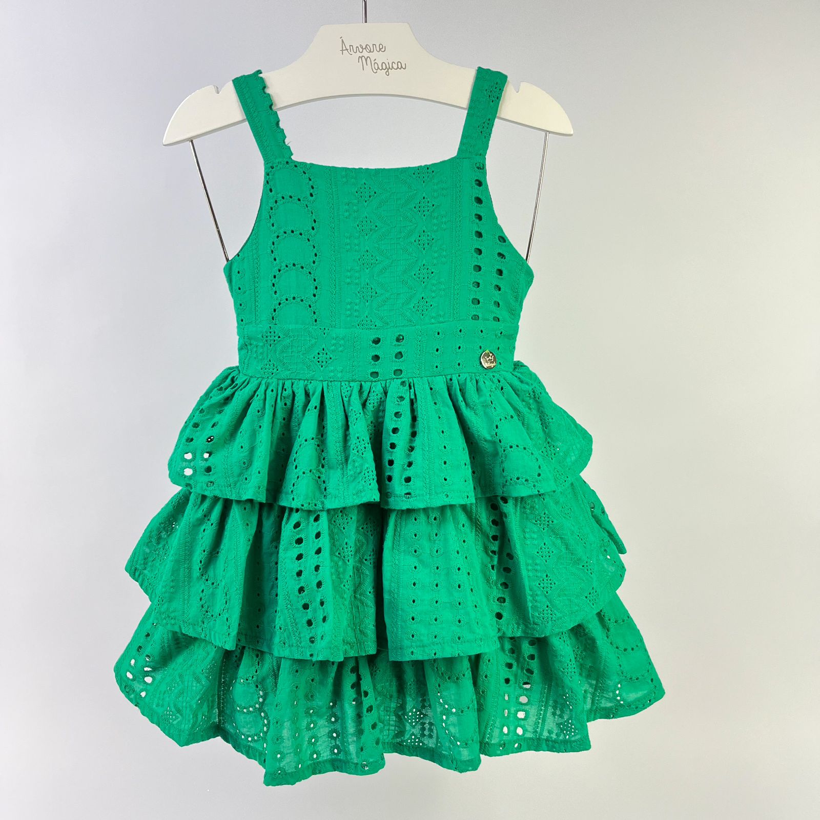 Vestido Infantil Málagah Verde Babados