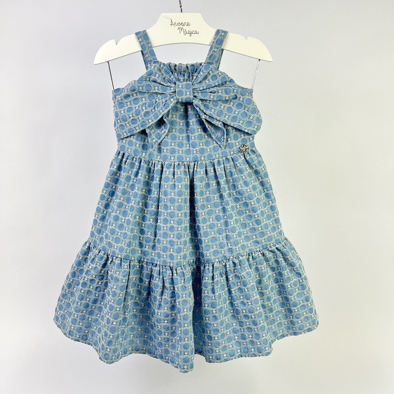 Vestido Infantil Momi Chambray Laço