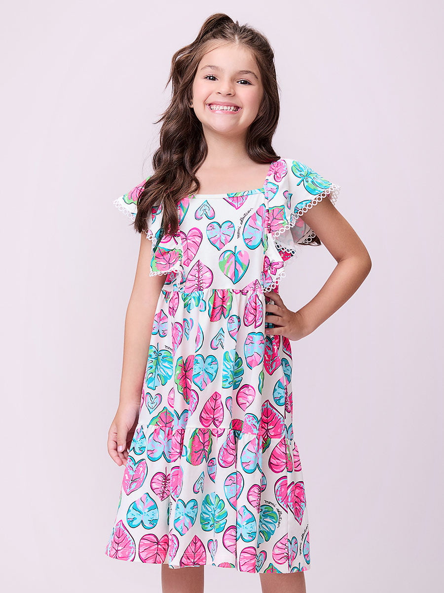 Vestido Infantil Momi Folhagens