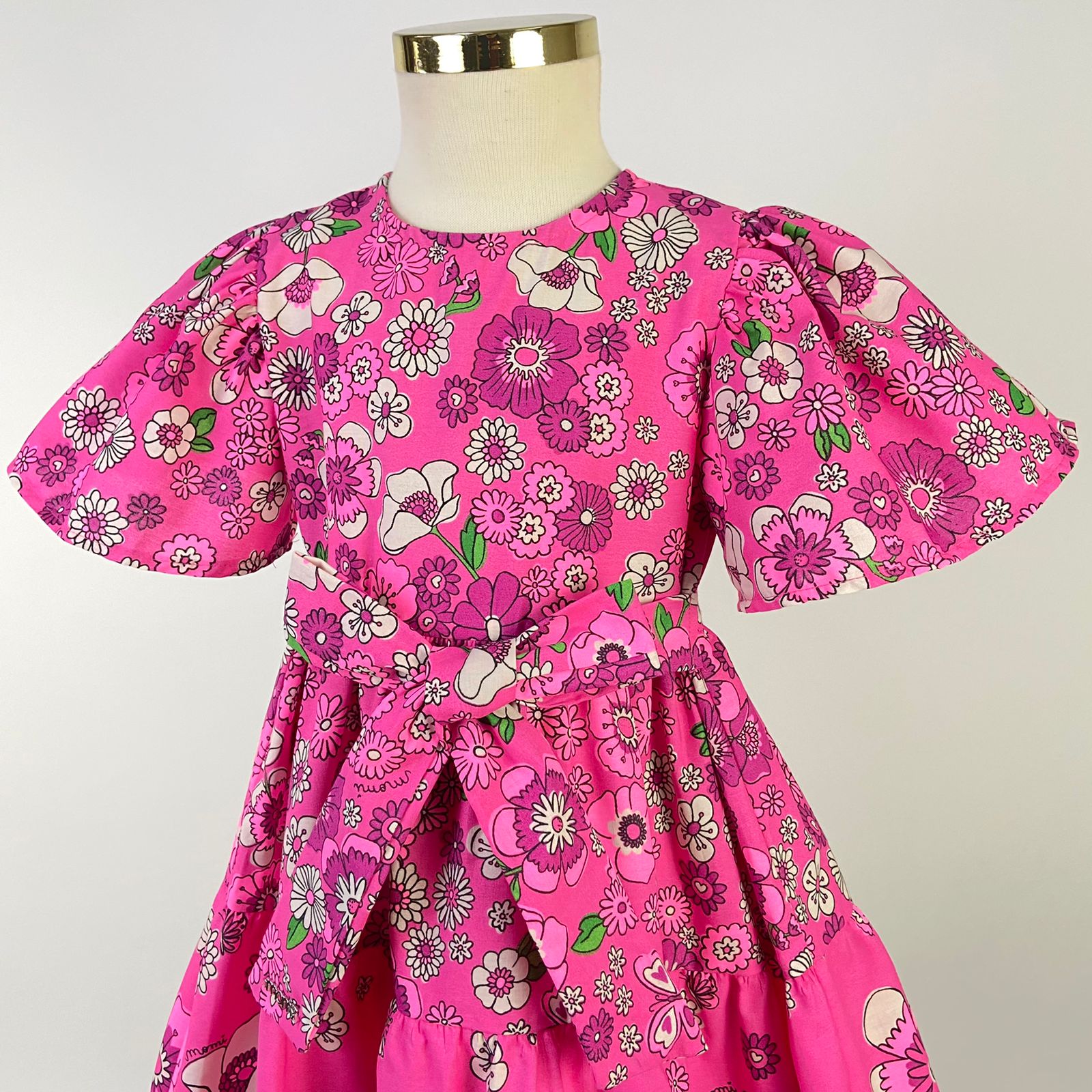 Vestido Infantil Flores Rosa - poetique