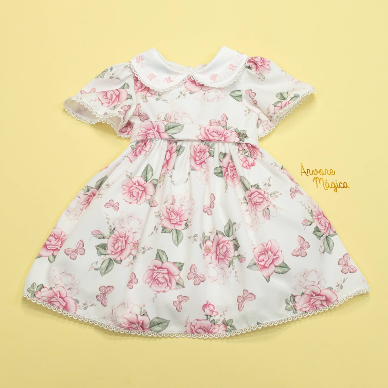 Vestido De Festa Para Bebe Floral Fluido Petit Cherie Arvore Magica